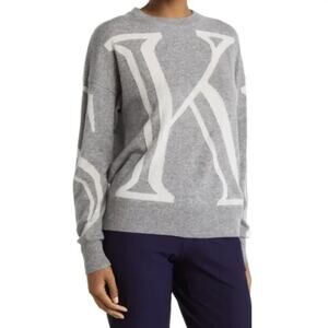 Skull Cashmere Gray Cashmere Crewneck Sweater Apres Ski Size Large